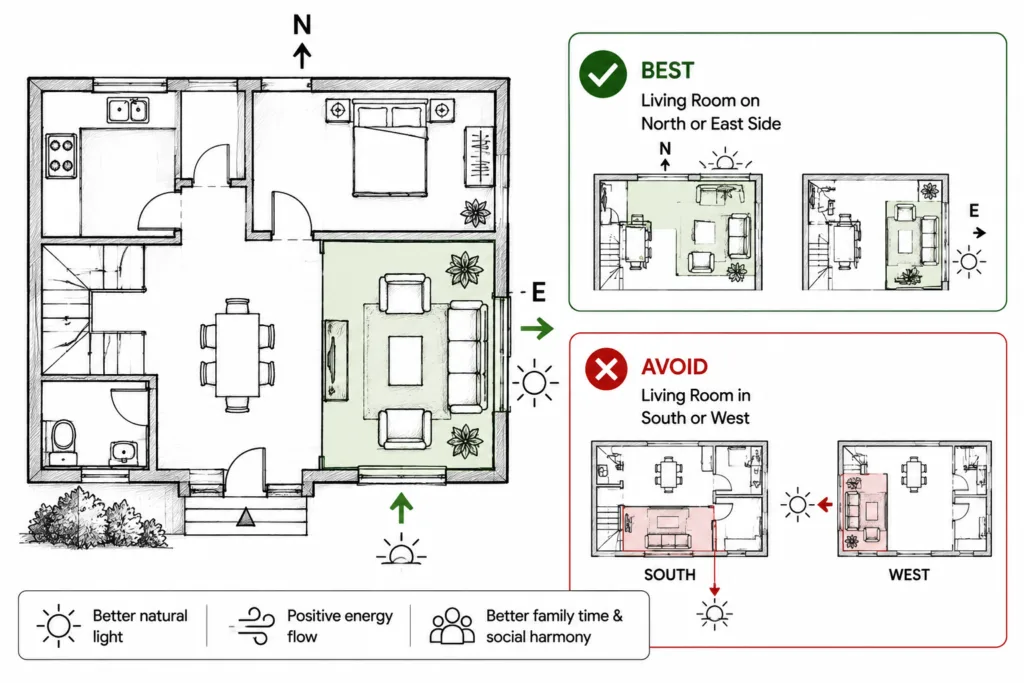 Living Room Placement as per Vastu Shastra