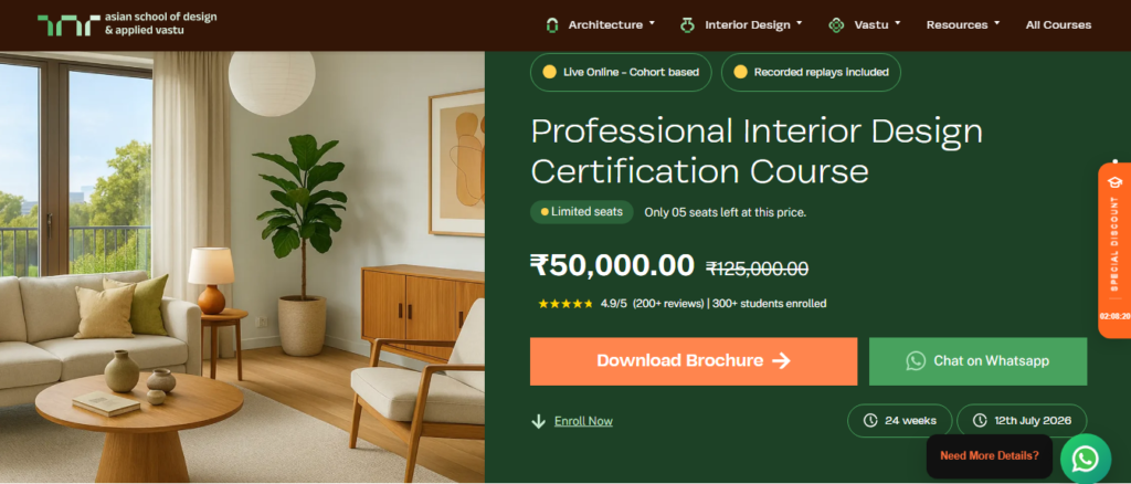 Professional Interior Design Certification Course by ASDAV