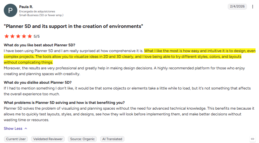 Review for Planner 5D