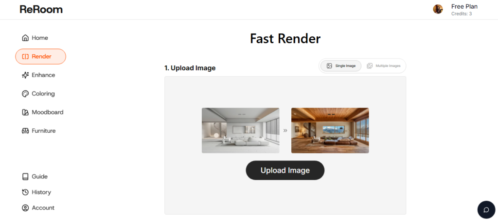 ReRoom feature: Create photorealistic renders in minutes