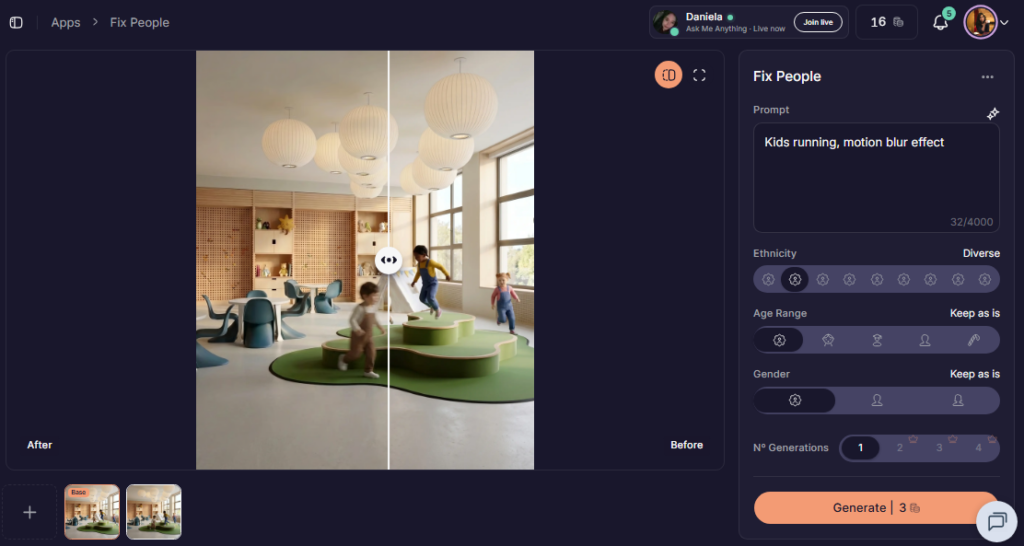 Rendair AI Feature: Create multiple design variations and presentations