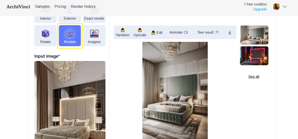 Feature of ArchiVinci: Modify renders without rebuilding the project