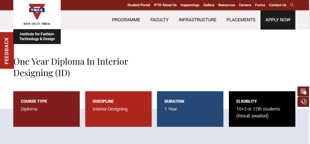 Diploma in Interior Designing by IFTD