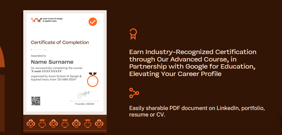Sample Industry Recognized Certificate for ASDAV Course