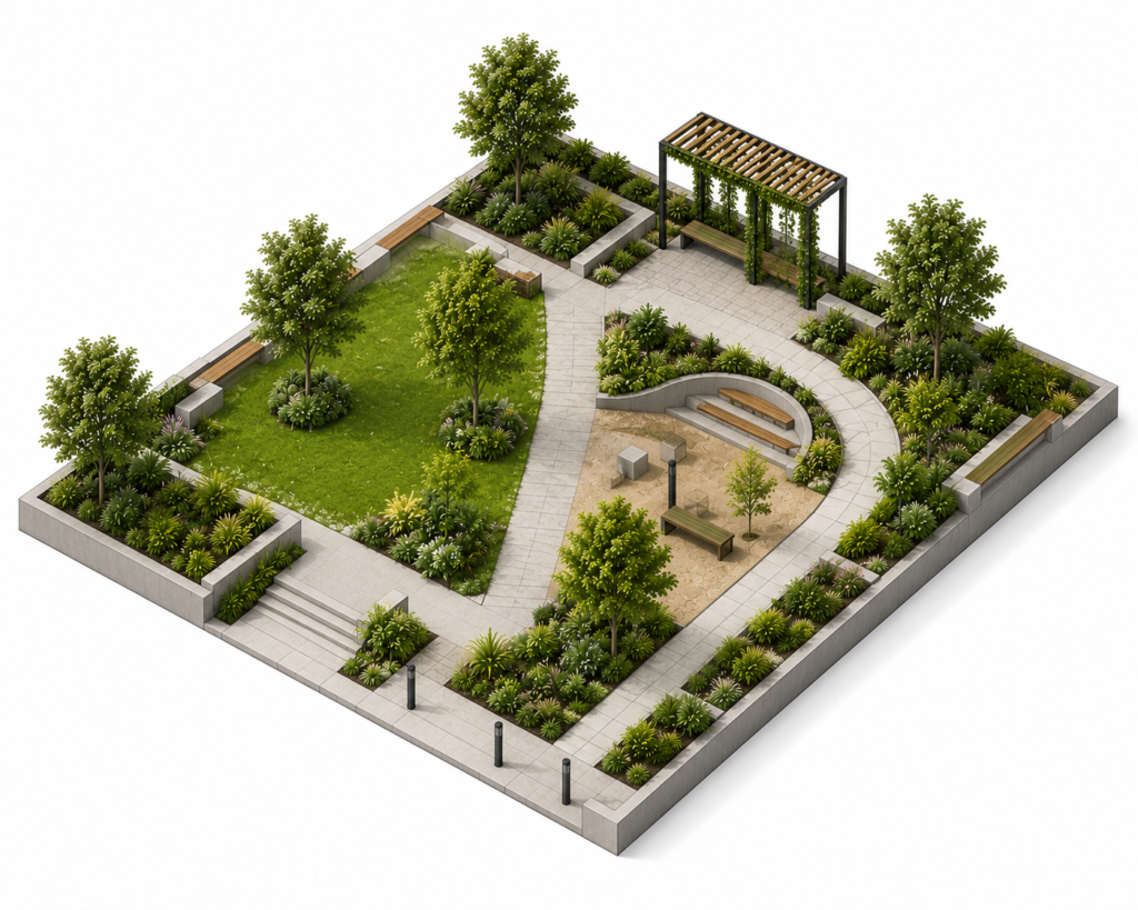 Urban Pocket Park Design Idea