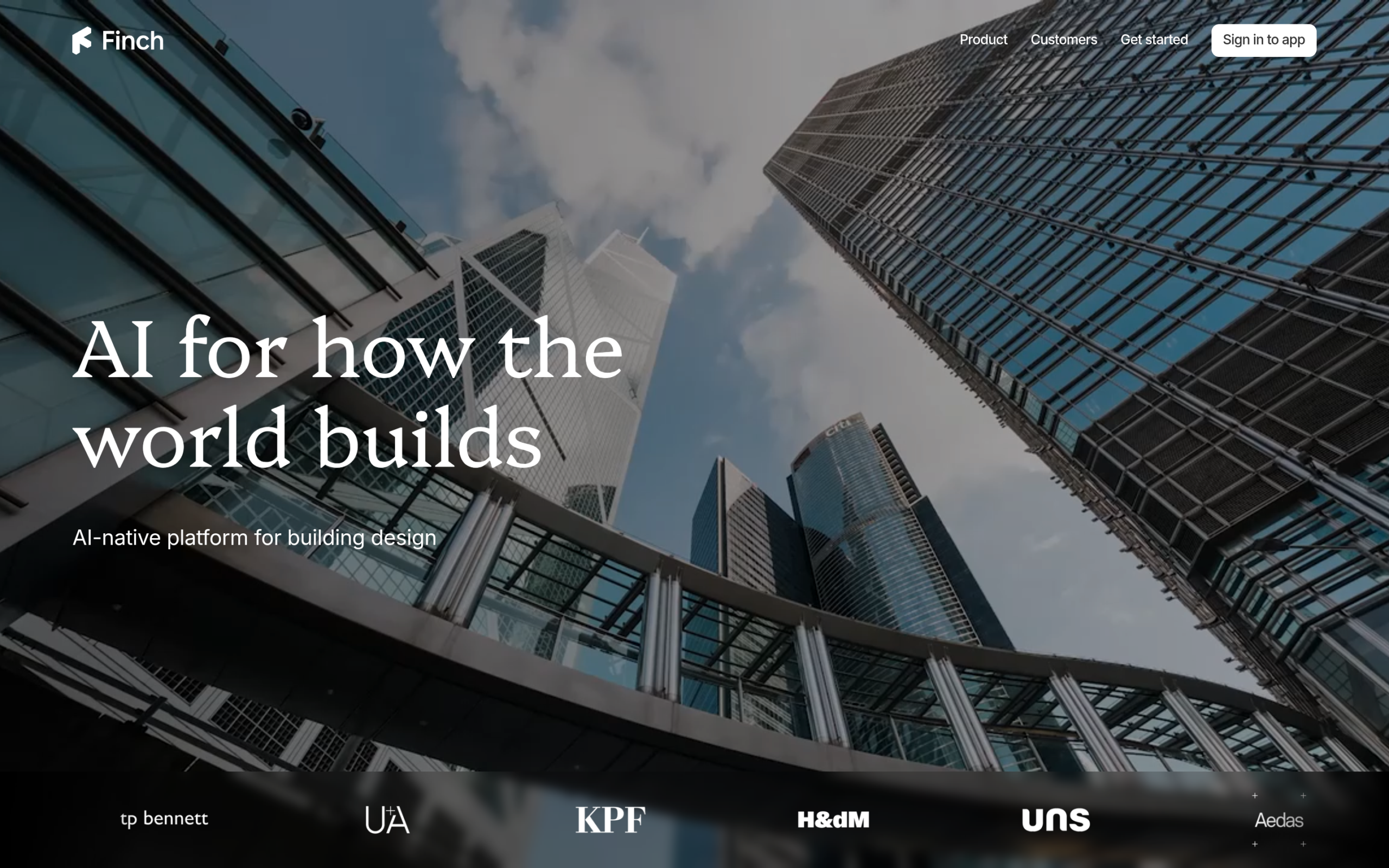 Finch website showing AI-generated floor plans platform